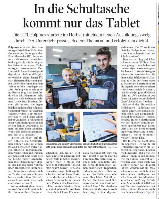 In die Schultasche kommt nur das Tablet