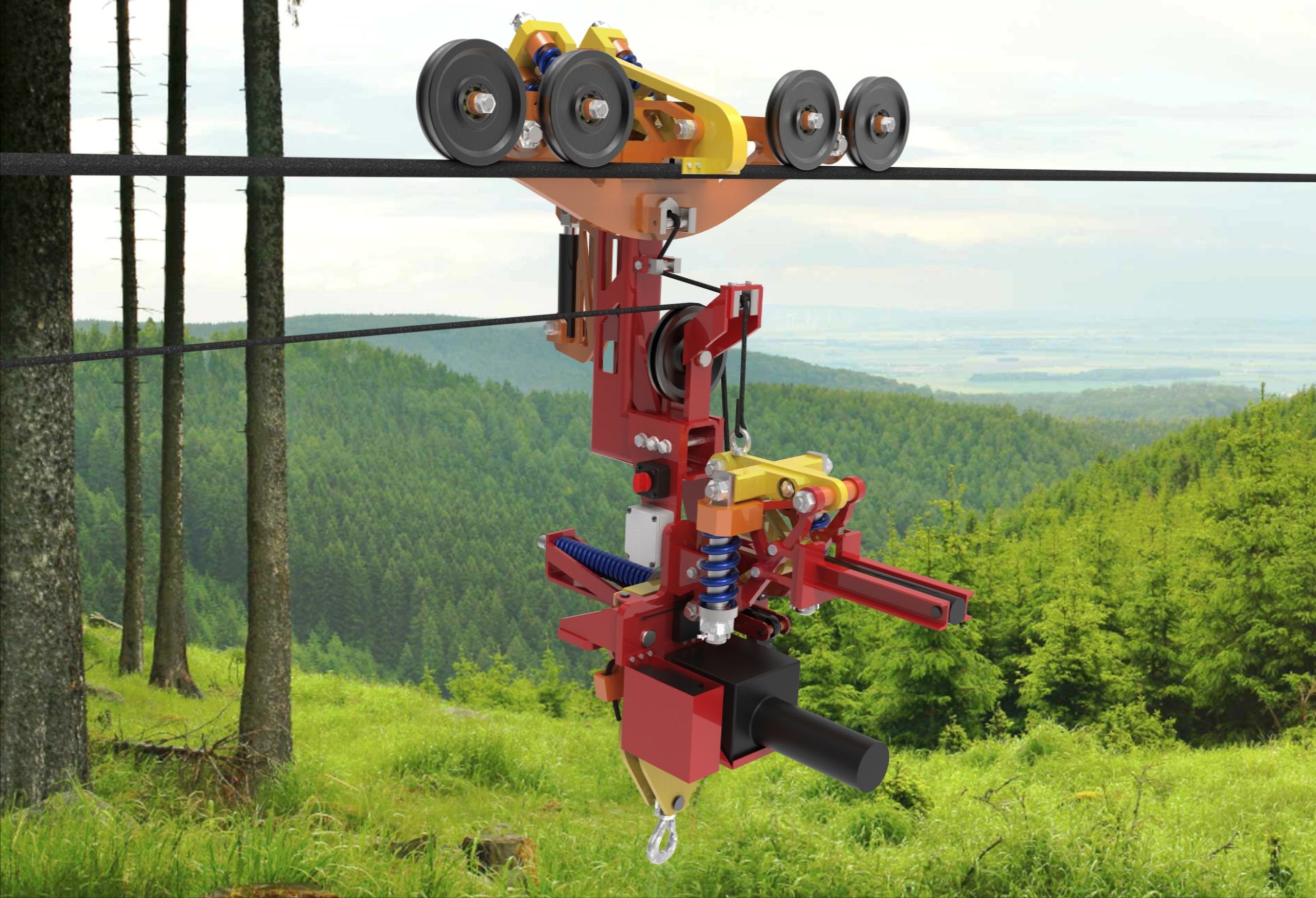 Laufkatze für Materialseilbahn